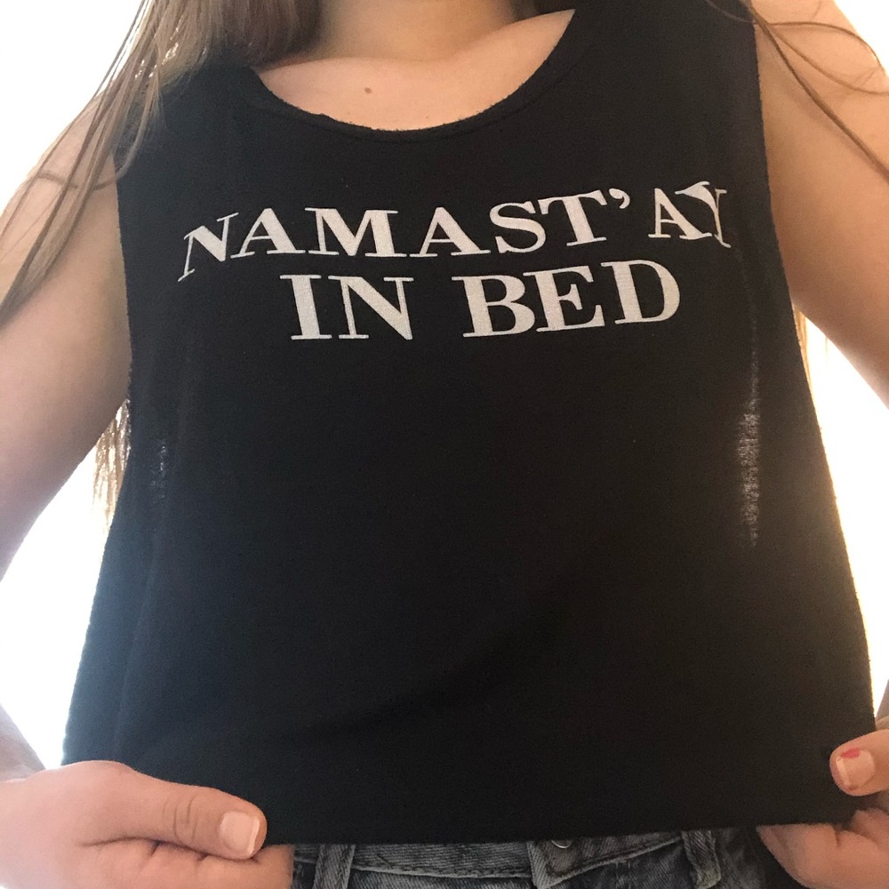 💖 2/$10 Namast’ay in bed flowy tank top